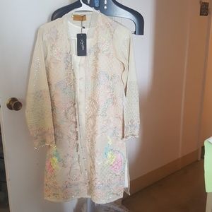 Pearl and sequins embroided shirt or jacket
